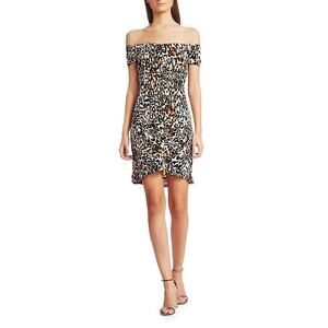 NWT Milly Ella Leopard Print Ruched Bodycon Dress 2 Cocktail Sexy Datenight